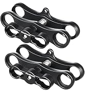 MINIFOCUS 1" Long Ball Clamp Dual Holder Mount for Underwater Photography Diving Light System, Co...