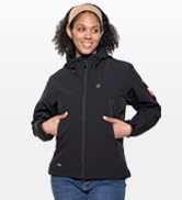 DEWBU Heated Jacket for Women with 12V Battery Pack Winter Outdoor Soft Shell Electric Heating Coat