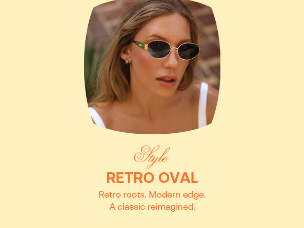 retro oval sunglasses for women