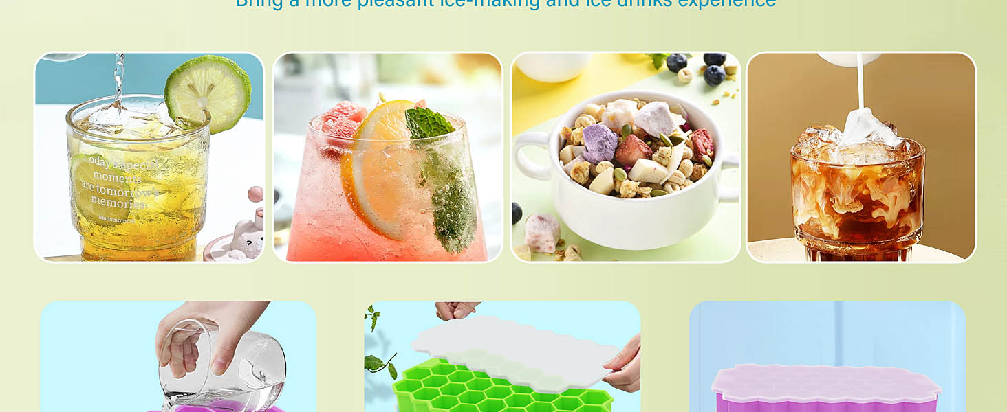 3 Pack Ice Cube Tray with Lid