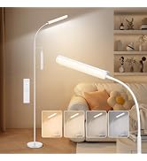 FRIDEKO HOME Floor Lamp for Living Room Over Chair Reading 18W 1800LM White | Remote/ Touch Contr...