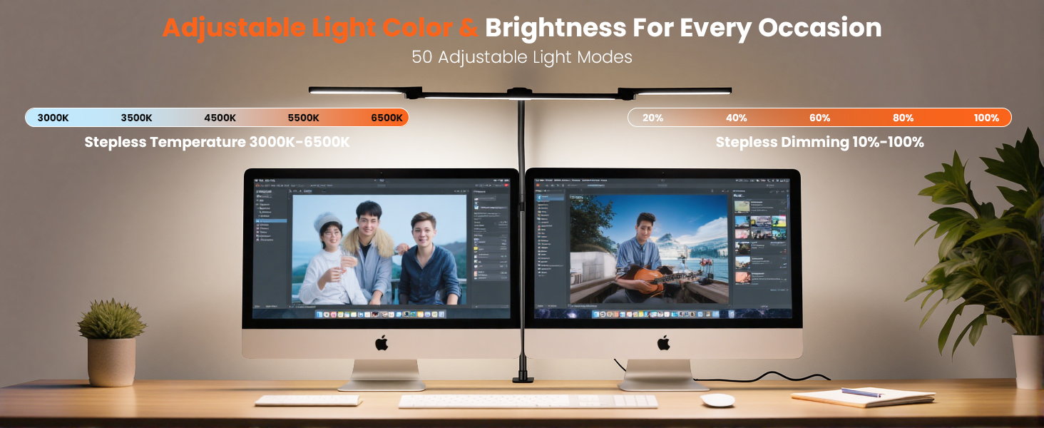 Eye Caring Clip on Desk Light with Clamp