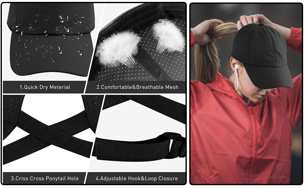 Womens Ponytail Hat Baseball Cap