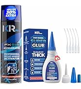 CA Glue with Activator Kit 1.75 oz Thick Viscosity Cyanoacrylate Glue 16.9 oz Activator Spray Hea...