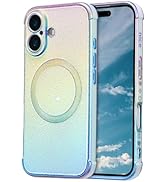 ZTOFERA Magnetic Case for iPhone 16 Case 6.1",Cute Luxruy Iridescent Case with Love Hearts Patter...