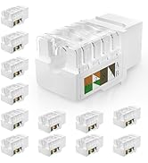 Awishwell Cat6 Keystone Jacks 12-Pack, RJ45 Keystone Jack 90 Degree Punch Down, Ethernet Jack for...