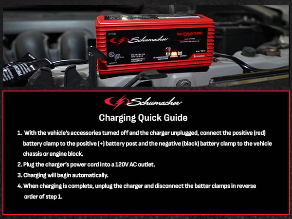 Schumacher SP1296 Fully Automatic Battery Charger and Maintainer
