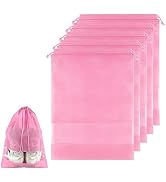 COIDEA Shoe Bags for Travel, 5 Pcs Pink Travel Shoe Bags for Packing, Non-Woven Drawstring Travel...