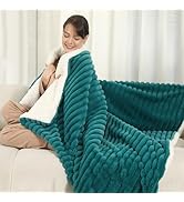 Heated Blanket Electric Throw 50''X60'', Ultra Soft 350GSM Luxury Faux Fur Plus 200GSM Sherpa, Up...