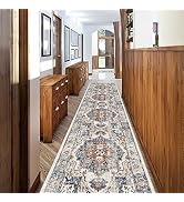 Hallway Washable Runner Rug - 2'6x12 Kitchen Rugs Entryway Rug Runner Vintage Soft Floor Mat Non ...