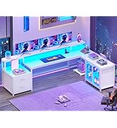 SEDETA Corner Computer Desk, Reversible L Shaped Computer Desk with Drawers and Power Outlet, 78....