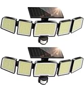 UME Solar Outdoor Lights 620 LED 4500LM, IP65 Waterproof Motion Sensor Outdoor Lights, 5 Heads So...