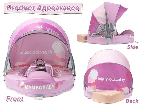 Mambobaby Float Add Tail Newest BabyInfant Swim Float with Canopy