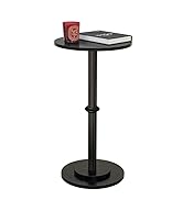 MaxSmeo Drink Table, Small Side Table for Small Spaces, Modern Round End Table with Fluted Wood L...