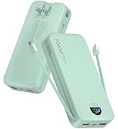 citicr Portable Charger Power Bank, 20000mAh PD20W USB C Fast Charging with Built-in Cables &amp; Wal...