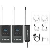 Phenyx Pro Dual Digital Wireless Microphone System, Portable Mini Receiver, 2x15 UHF Frequencies,...