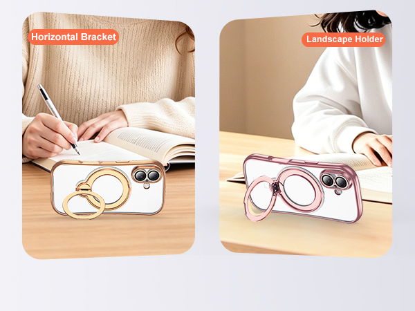 Clear Phone Case with 360° Rotatable Magnetic Stand