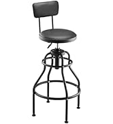VEVOR Shop Stool with Backrest, Pneumatic Garage Seat/Work Stool with 300 lbs Capacity, Adjustabl...