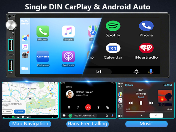 single din touchscreen radio