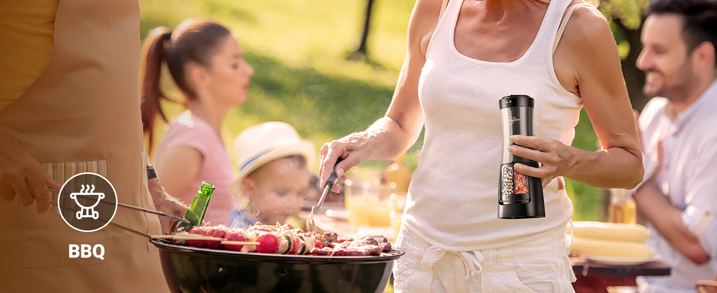 automatic salt and pepper grinder set rechargeable