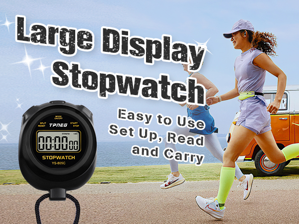 TPNEG Simple Stopwatch Timer - Easy to Use, Set Up, Read, and Carry