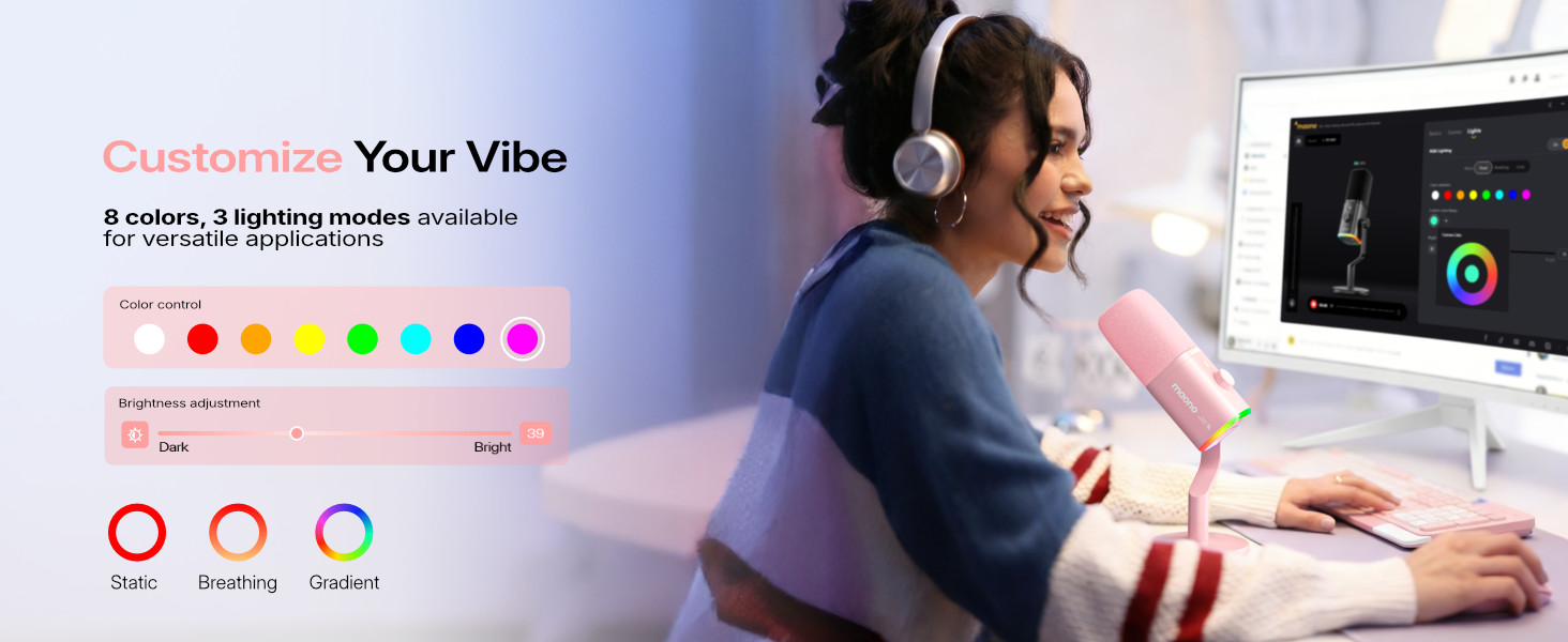 wireless usb gaming rgb microphone