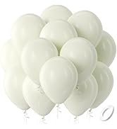 Bezente Ivory White Balloons Latex Party Balloons - 100 Pack 12 inch Round Helium Cream Beige Bal...