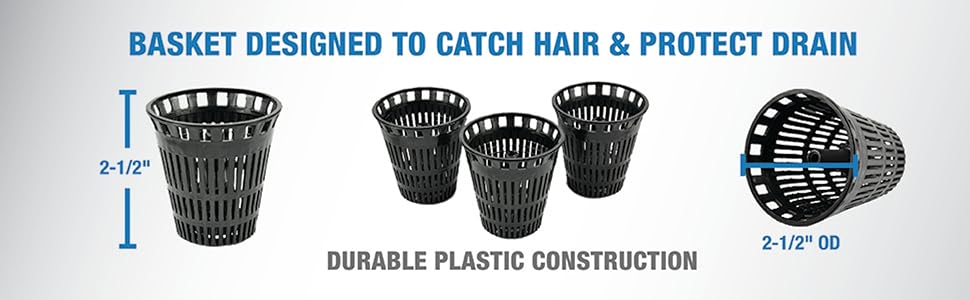 Basket is made of durable construction and designed to catch hair while protecting drain.