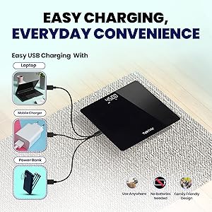 Rechargeable bathroom scale