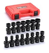 CASOMAN 15 PCS 3/8" Drive Shallow Universal Impact Socket Set, 6 Point, Metric,8-22mm