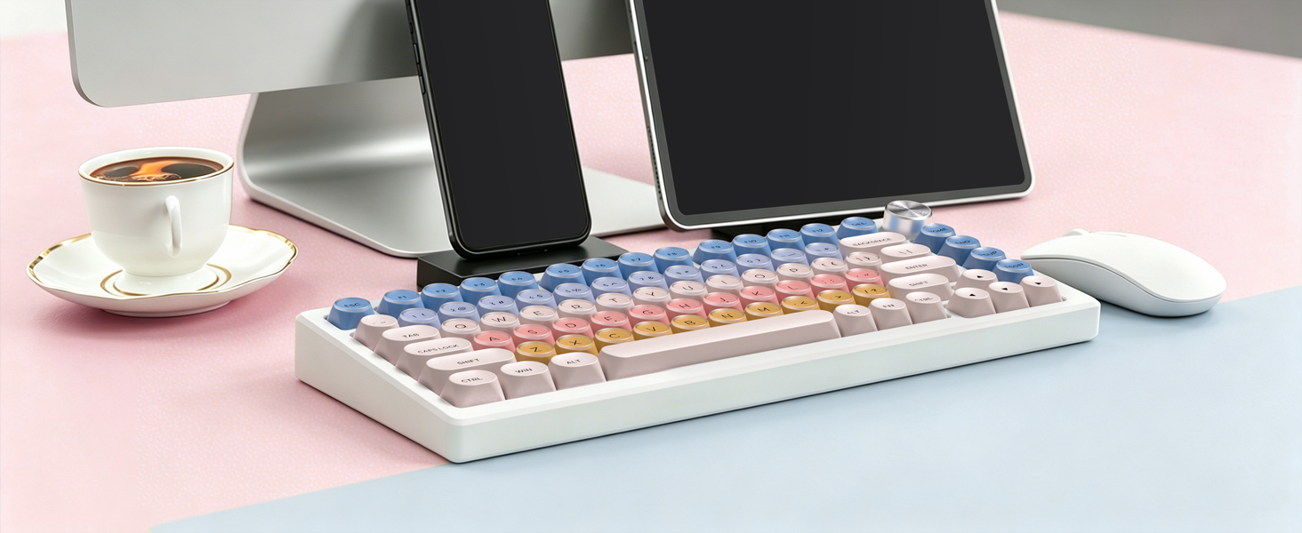Rainbow Macaron Jelly Look for Desk Setup