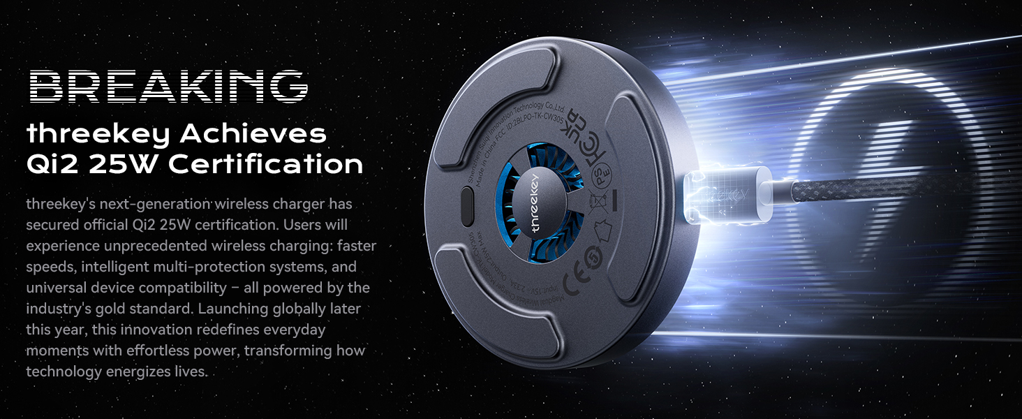 threekey Achieves Qi2 25W Certification