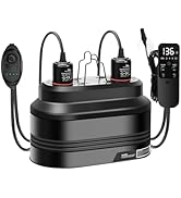 MECESOR Reptile Dual Light Fixture with Thermostatic Timer, Deep Dome Reptile Heat Lamp Fixture D...