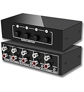 FlyroadUp 3.5mm Aux + RCA L/R Bi-Directional Stereo Audio Switch 4 in 1 Out A/B Analog Audio Swit...
