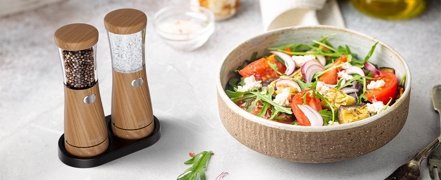 electric salt and pepper grinder set