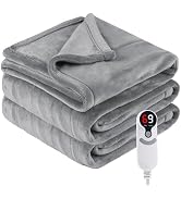 Eydna Electric Heated Blanket Throw Size 50" x 60", Super Cozy Soft with 6 Heating Levels &amp; 3 Hou...