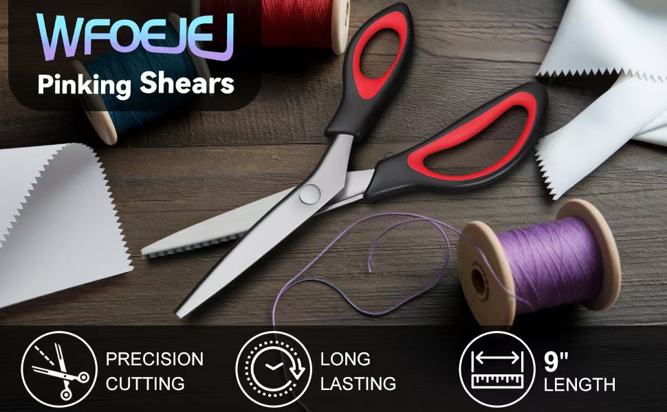 Pinking Shears, Zig Zag Scissors for Fabric,Pinking Shears for Fabric Cutting