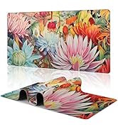 Large Gaming Mouse Pad Colorful Blooming Flowers Desk Mat Mouse Pad Extended XL Mousepad, Large N...