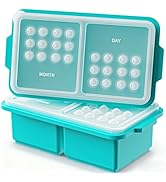 EuChoiz 2 Cup Silicone Freezer Tray Ice Cubes with Lids and Date Mark for Storing Lasagna Leftove...