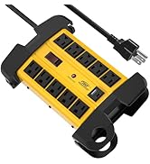 CRST Heavy Duty Power Strip with USB-C,10-Outlet Metal Surge Protector Power Strip with 6FT Cord(...