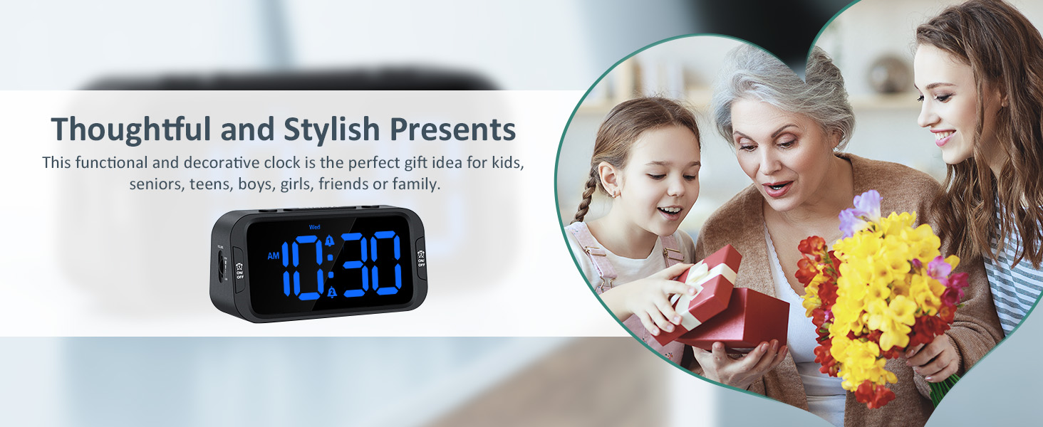 digital dual alarm clock for bedroom