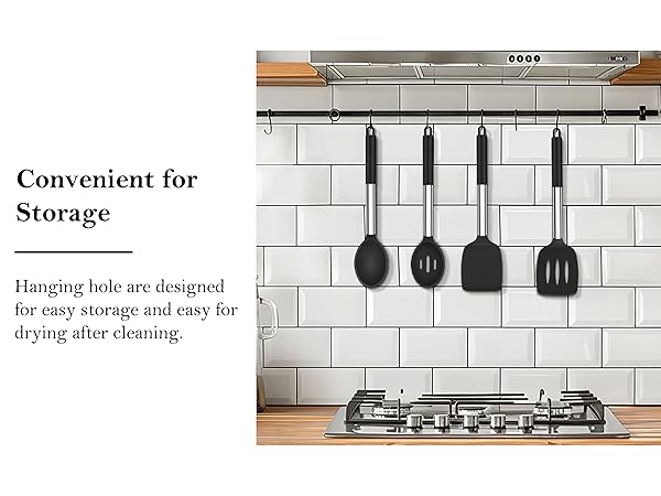 Black Cooking Utensil Set of 4