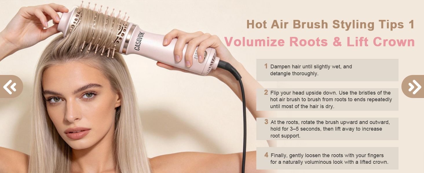 4 in 1 Mini Hot Air Brush Blow Dryer Brush for Short Hair