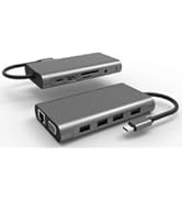 USB C Docking Station Dual Monitor Adapter, 11-in-1