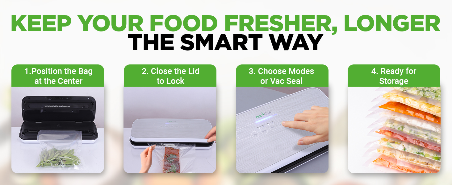 vacuum sealing step-by-step food freshness easy storage smart kitchen