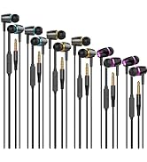 Cianyyee Wired Earbuds Headphones 6 Pack with Microphone,Heavy Bass Earphones, Bulk Earbuds with ...