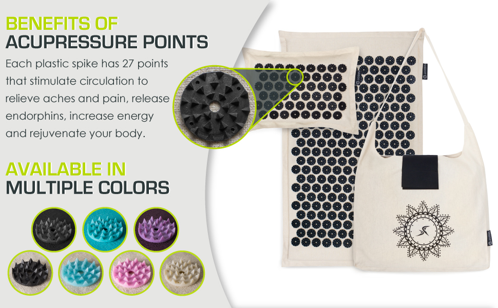 my lotus shakti acupuncture mat and pillow set