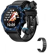 LC18 Smart Watch with Earbuds 1.53 Inch Round Smartwatch Built-in Wireless Bluetooth Headphones H...