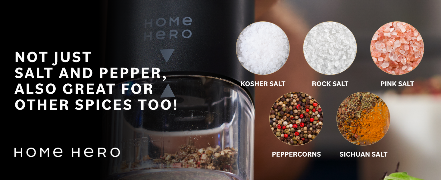 Salt and pepper grinder for other spices