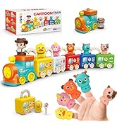 Learning Toys for Toddlers 2 3 4 Years, Musical Educational Farm Train Montessori Learning Toy wi...